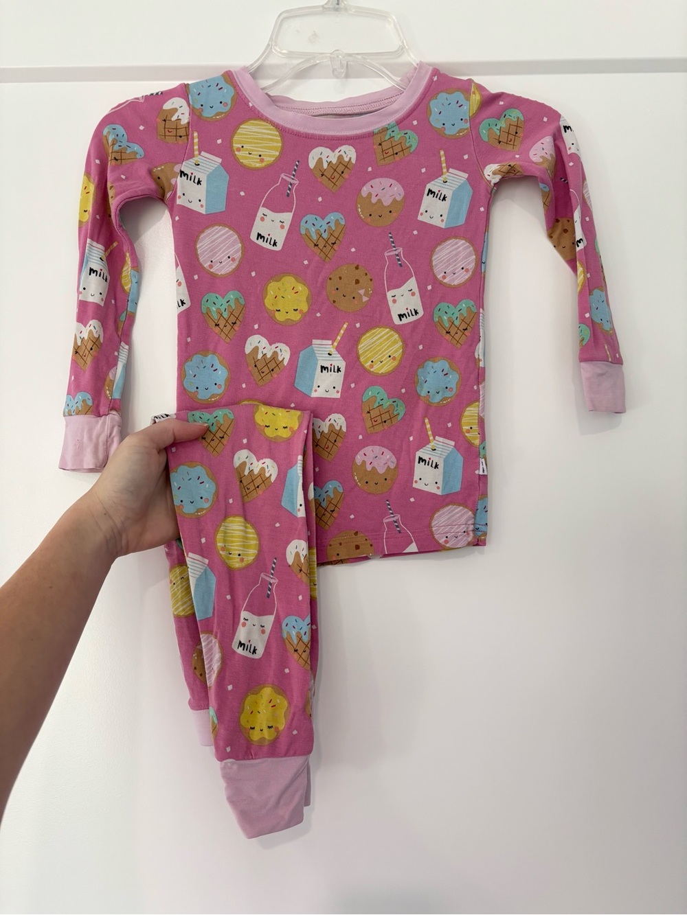 Little Sleepies Pink Milk & Cookies Long Sleeve Pajama Set 2T